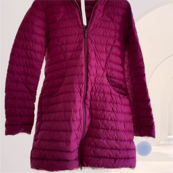 Lululemon Pack It Down Long Jacket Marvel Raspberry Color sz.6 - Picture 3 of 8